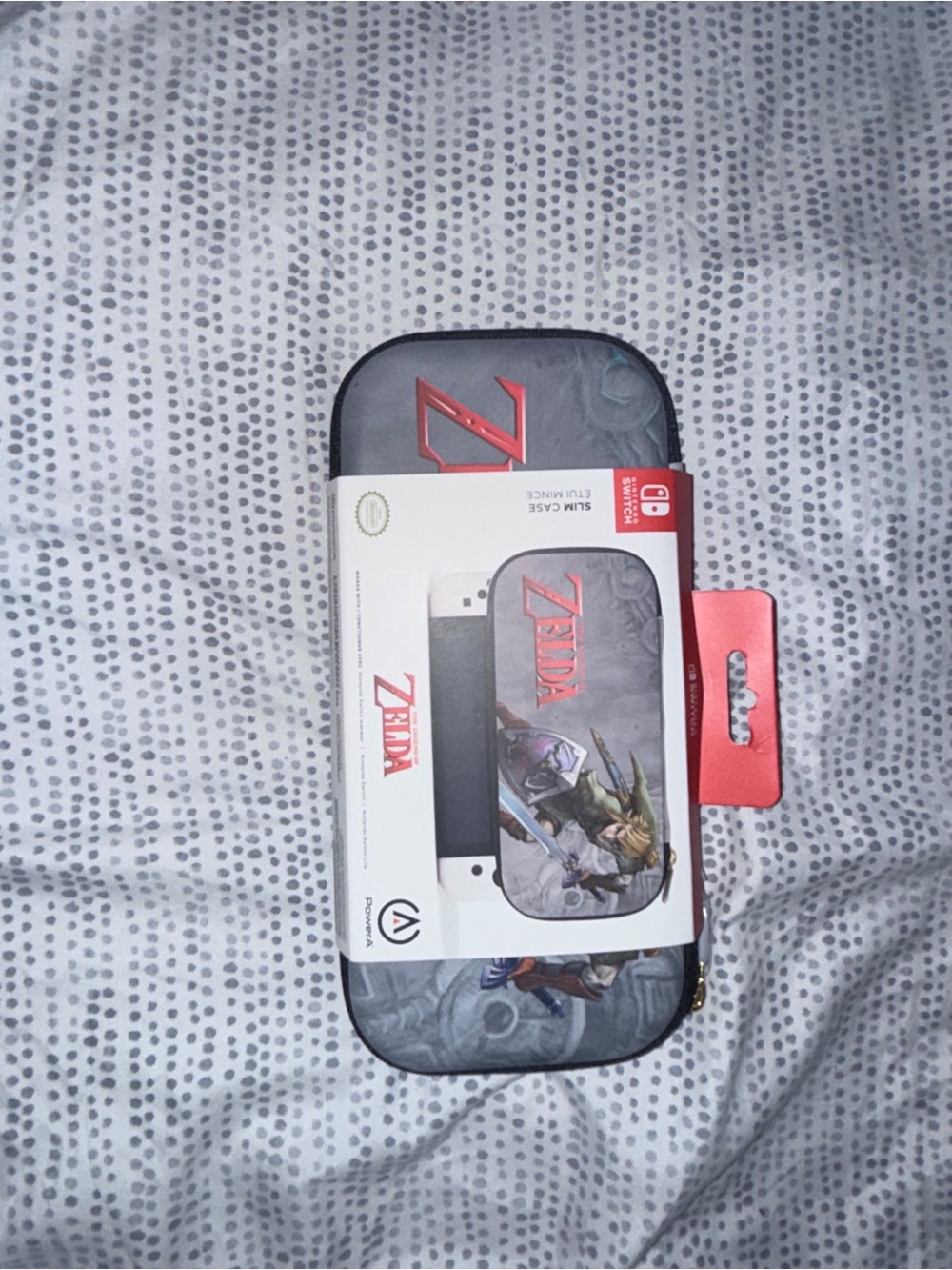 Nintendo Zelda-themed Switch Slim Carrying Case - Gray & Red